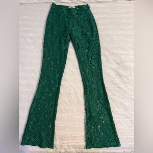 SANDRO Green Lace Pants Size 36